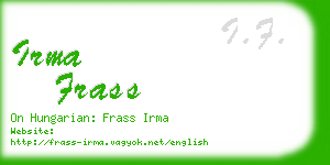 irma frass business card